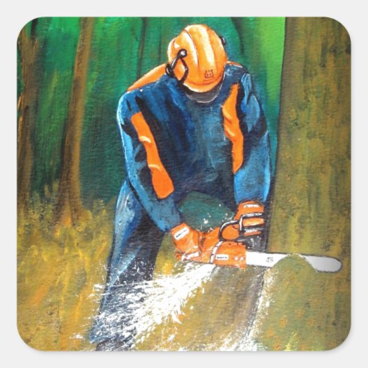 Baumchirurg Arborist Forester Quadratischer Aufkleber (Vorderseite)