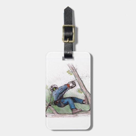Baumchirurg Arborist Gepäckanhänger (Vorderseite vertikal)