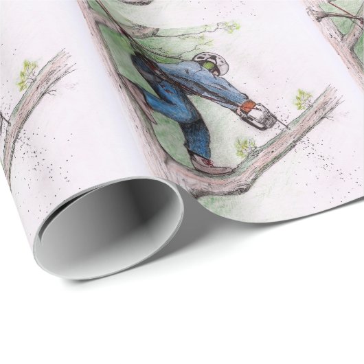 Baumchirurg Arborist Geschenkpapier (Rolleneckpunkt)
