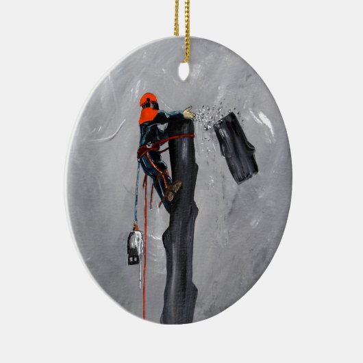 Baumchirurg Arborist Keramik Ornament (Rechts)