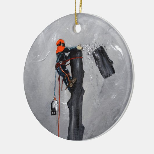 Baumchirurg Arborist Keramik Ornament (Links)