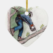 Baumchirurg Arborist Keramikornament (Vorne)