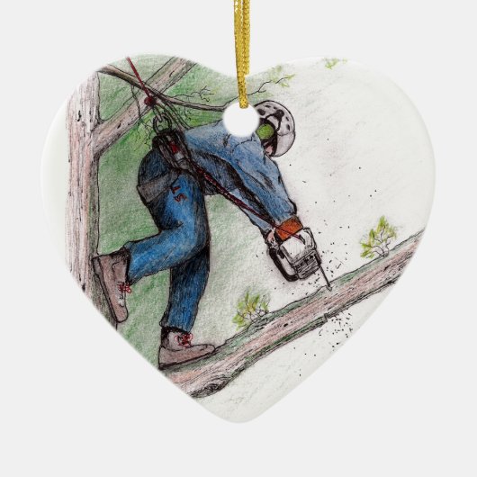 Baumchirurg Arborist Keramikornament (Vorne)