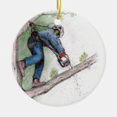 Baumchirurg Arborist Keramikornament (Vorne)