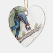 Baumchirurg Arborist Lumberjack Keramikornament (Links)