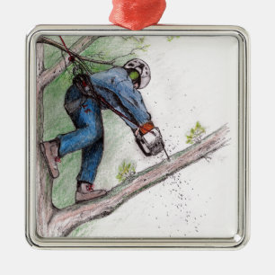 Baumchirurg Arborist Lumberjack Ornament Aus Metall