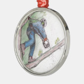 Baumchirurg Arborist Lumberjack Silbernes Ornament (Links)