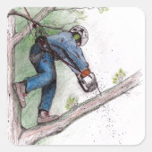Baumchirurg Arborist Quadratischer Aufkleber (Vorderseite)