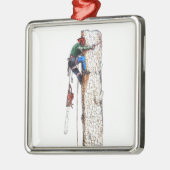 Baumchirurg Arborist Silbernes Ornament (Links)