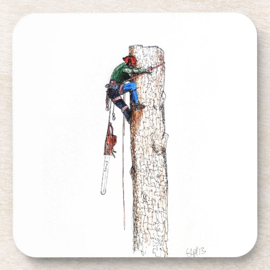 Baumchirurg Arborist Untersetzer (Vorderseite)