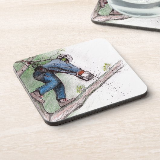 Baumchirurg Arborist Untersetzer (Linke Seite)