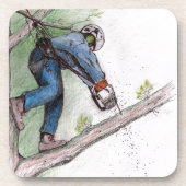 Baumchirurg Arborist Untersetzer (Vorderseite)