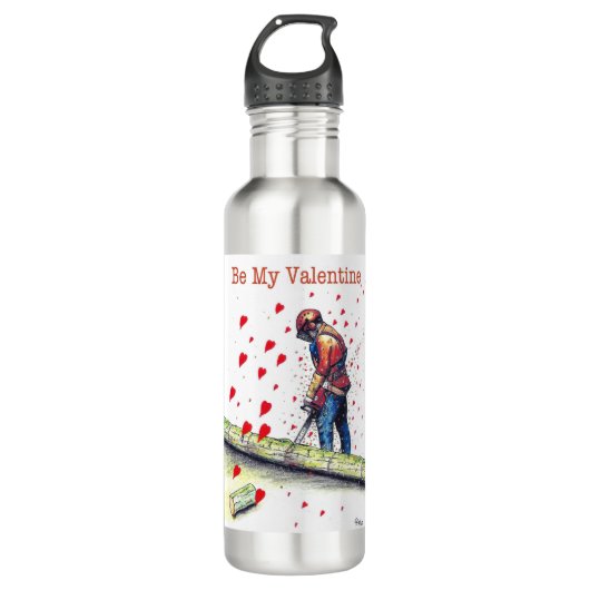 Baumchirurg Arborist Valentine Card Edelstahlflasche (Vorderseite)