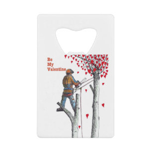 Baumchirurg Arborist Valentine Card Geldbeutel Flaschenöffner