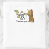 Baumchirurg Ovaler Aufkleber (Tasche)