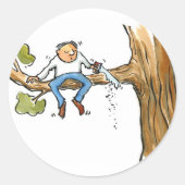 Baumchirurg Runder Aufkleber (Vorderseite)