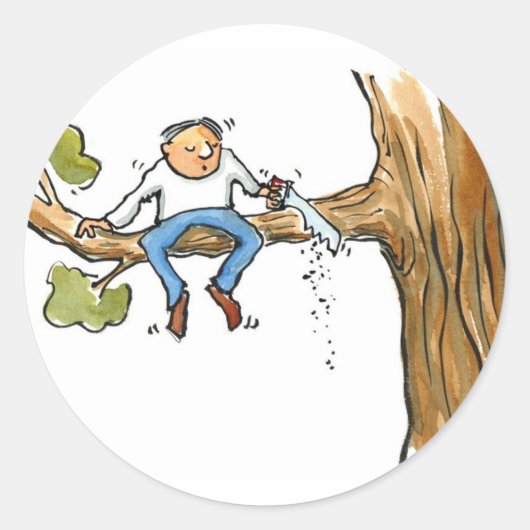 Baumchirurg Runder Aufkleber (Vorderseite)