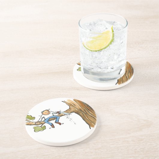 Baumchirurg Sandstein Untersetzer (Seite)