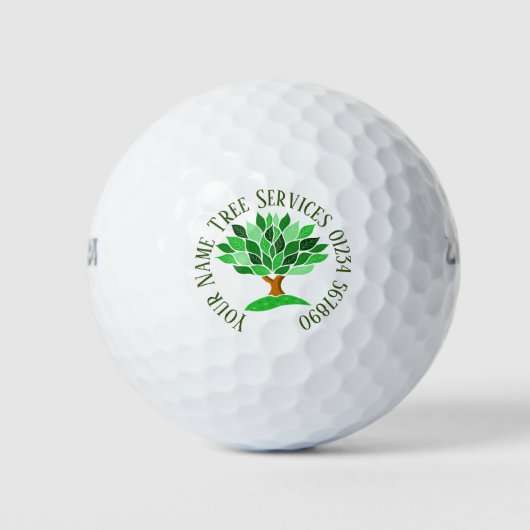 Baumdarstellung mit Muster für grüne Blätter. Golfball (Vorderseite)