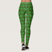 Baumdarstellung mit Muster für grüne Blätter. Leggings (Rückseite)