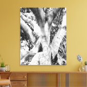 Baumdick - Schwarz-Weiß-Baumdick Leinwanddruck (Insitu (Wohnzimmer))