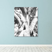 Baumdick - Schwarz-Weiß-Baumdick Leinwanddruck (Insitu (Holzboden))