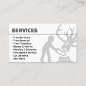 Baumdienst Arborist Professionell Rot Visitenkarte (Rückseite)
