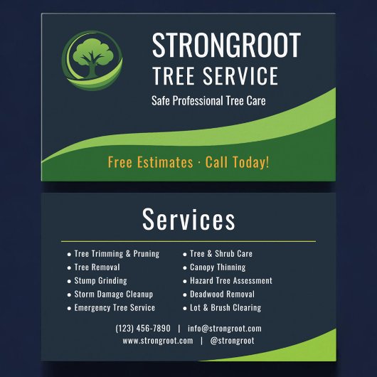 Baumdienst Arborist Visitenkarte