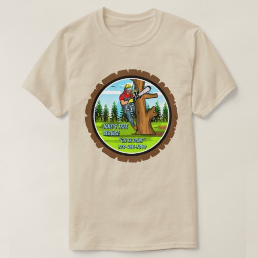 Baumdienst Entfernungsdienst Geschäft anpassen T-Shirt (Design vorne)