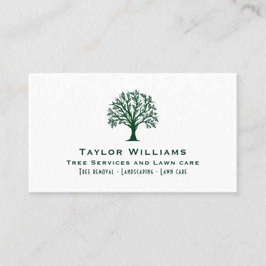 Baumdienst Landschaften Pflege Grün und Weiß Visitenkarte (Vorderseite)