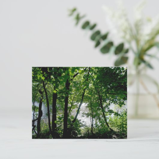 Bäume am Fluss Postkarte (Stehend Vorderseite)