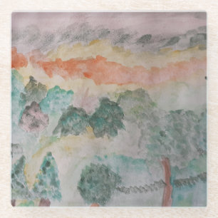 Bäume an der Bucht Glasuntersetzer