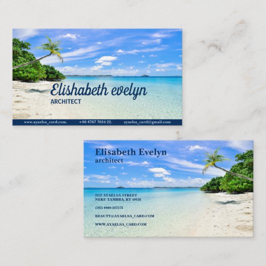 Bäume an der Küste Visitenkarte (Vorne/Hinten)