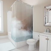 Bäume auf Bergen, bedeckt mit Nebeln Duschvorhang (Beispiel)