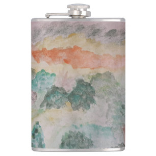 Bäume auf der Bucht Vinyl ummantelte Flasche Flachmann