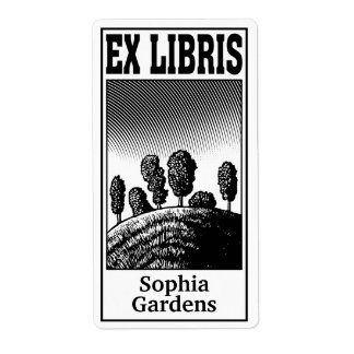 Bäume auf einem Hügel Ex Libris