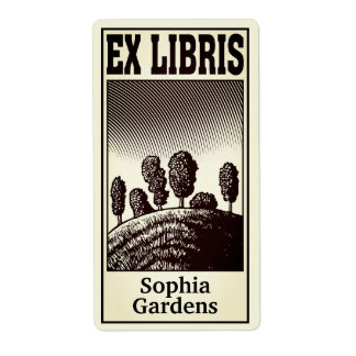 Bäume auf einem Hügel ex Libris (gefiltert)