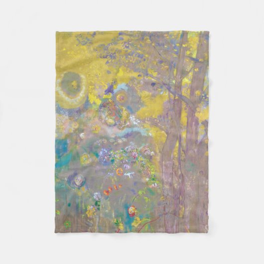 Bäume auf gelbem Hintergrund, Redon Fleecedecke (Vorderseite)