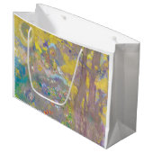 Bäume auf gelbem Hintergrund, Redon Große Geschenktüte (Vorderseite Schrägansicht)