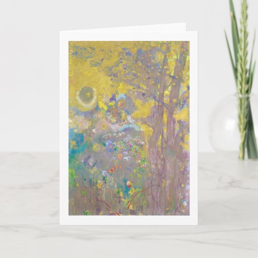 Bäume auf gelbem Hintergrund, Redon Karte (Vorderseite)