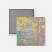Bäume auf gelbem Hintergrund, Redon Magnet (Vorderseite/Rückseite)