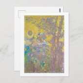 Bäume auf gelbem Hintergrund, Redon Postkarte (Vorne/Hinten)
