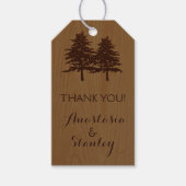 Bäume auf Waldhölzern Hochzeit Danke Geschenkanhänger (Vorderseite)
