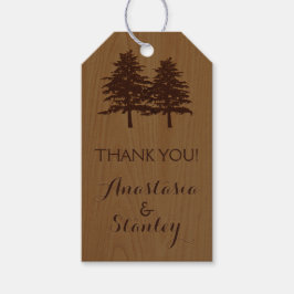 Bäume auf Waldhölzern Hochzeit Danke Geschenkanhänger