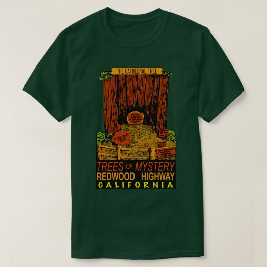 Bäume aus Mystery Redwood California T-Shirt (Design vorne)