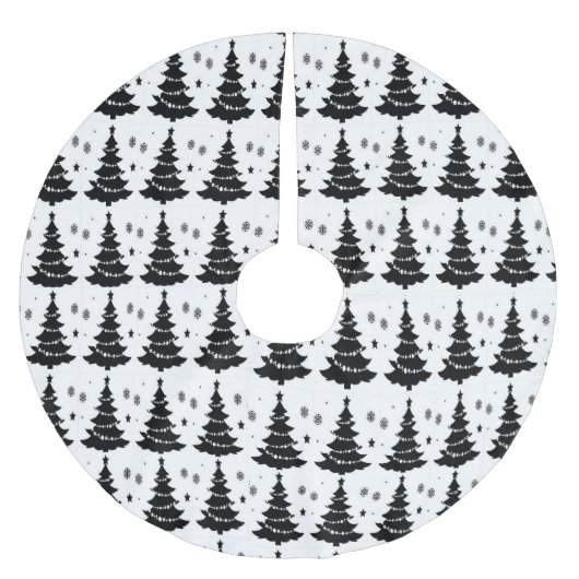BÄUME AUS SCHWARZ UND WEISS POLYESTER WEIHNACHTSBAUMDECKE (Vorderseite)