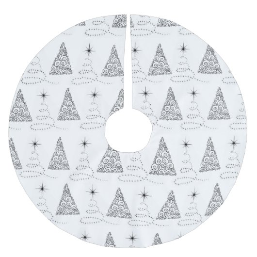 BÄUME AUS SCHWARZ UND WEISS POLYESTER WEIHNACHTSBAUMDECKE (Vorderseite)