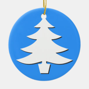 Bäume - blau keramik ornament