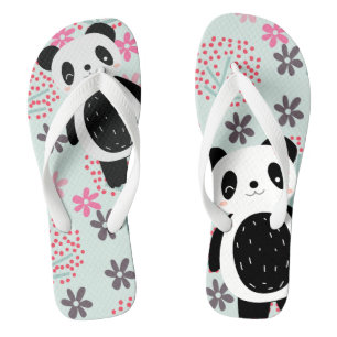 Bäume, Blume und Panda-Bären Badesandalen