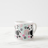 Bäume, Blume und Panda-Bären Espressotasse (Vorderseite Rechts)